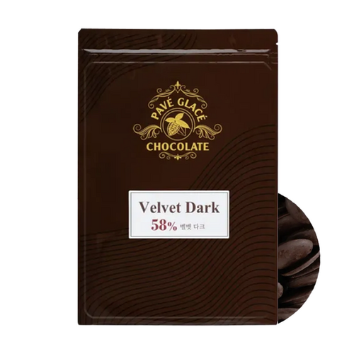 ★파베글라스★ 벨벳 다크 58% 커버춰 리얼 초콜릿, 1개, 1kg