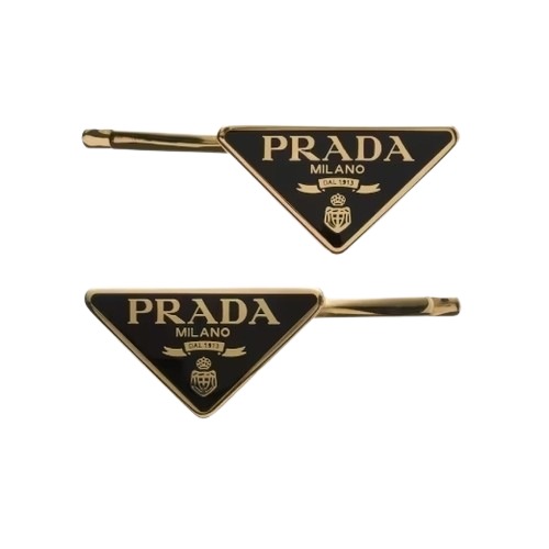 ★PRADA★ 메탈 헤어핀 블랙