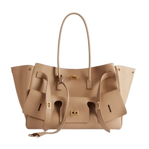 ★BALENCIAGA★ 여성 벨 에어 미디엄 캐리 올 백 라떼