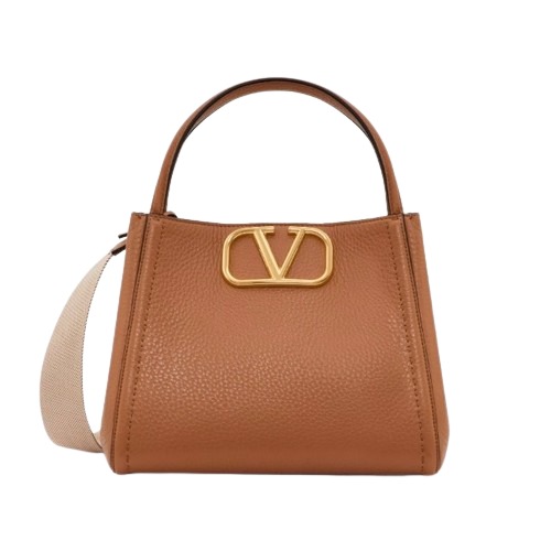 ★VALENTINO★ 올타임 그레인 카프스킨 미디엄 핸드백 아몬드